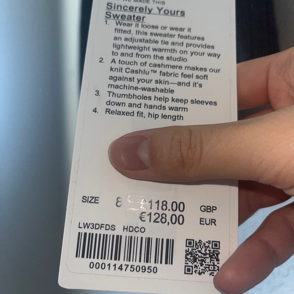 [Free Shipping] Lululemon Sincerely Yours Sweater - Grey | Size 8 - Picture 6 of 9